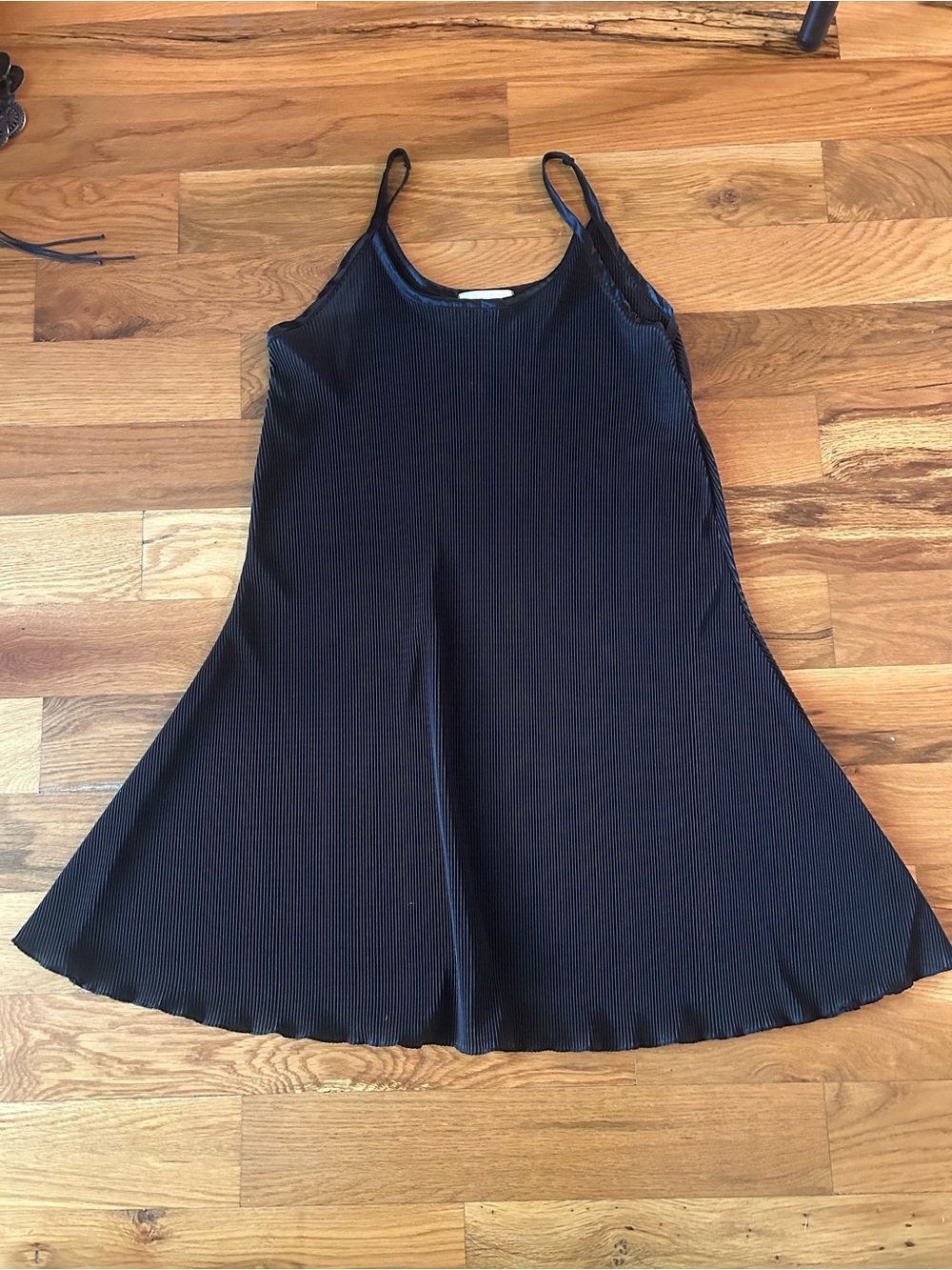 Deadstock Vintage Pleated Black Mini Dress